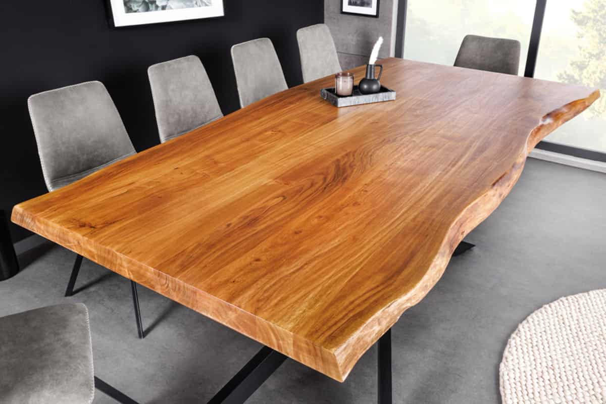 ESSTISCH MAMMUT Akazie 200cm - Schwarz/Braun, Holz/Metall (96/200/81cm) - riess-ambiente