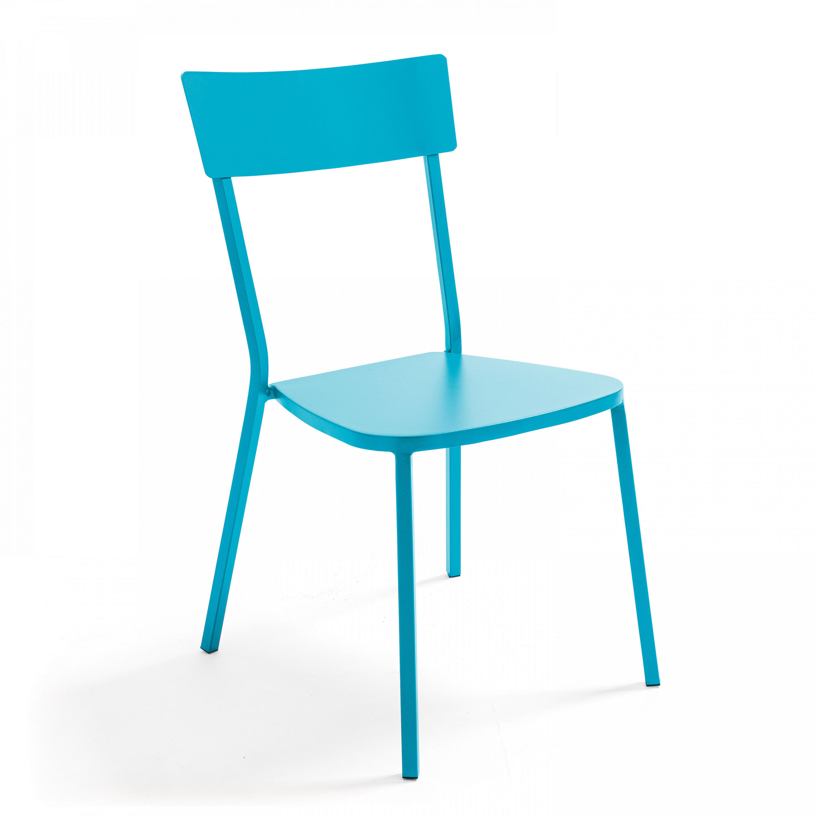 STUHL, Blau - Blau, Metall (49/85/56cm) - Oviala