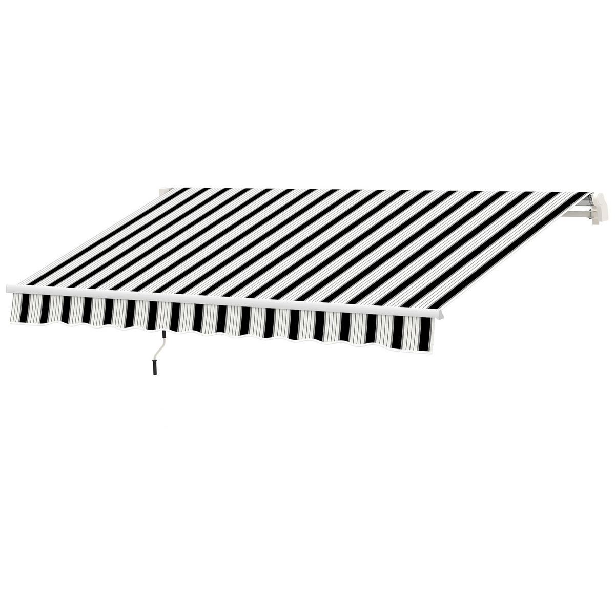 MARKISE, Sonnenschutz, einfahrbar, mit Handkurbel, Metallrahmen, Polyester, blau+weiß, 3,95 x 2,45 x 3,50 m - Weiß, Metall (395/350/245cm)