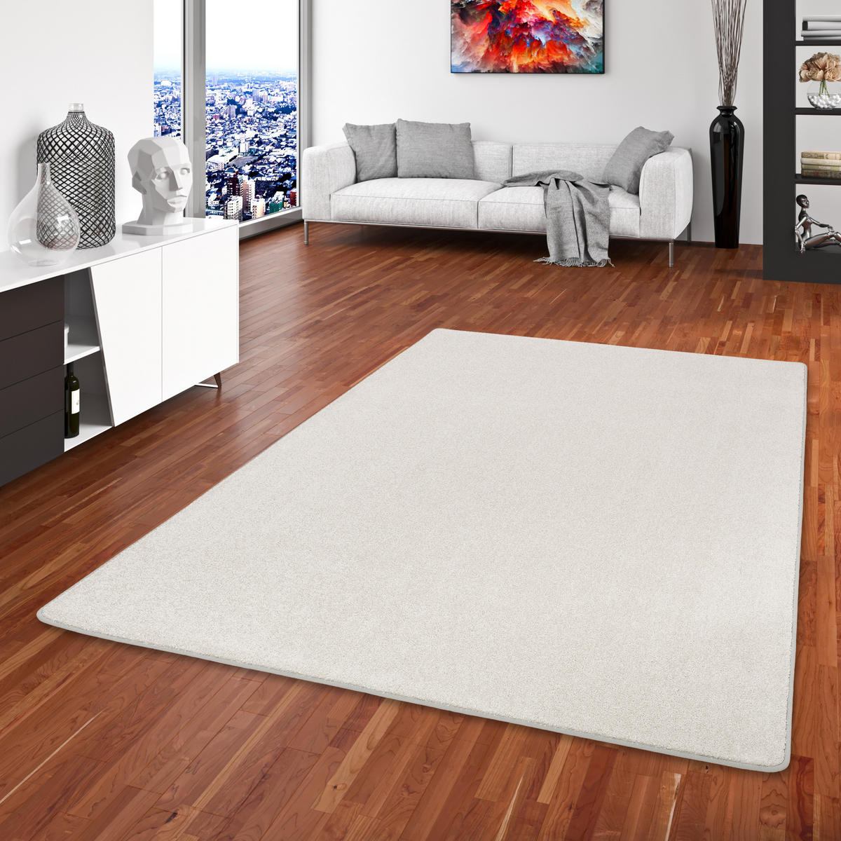 HOCHFLOR VELOURS TEPPICH LUNA - Hellgrau, Textil (80/320cm) - Snapstyle