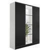 KLEIDERSCHRANK EDEN 3-Türen v4 - 156,4x205x39 cm - Weiß, Schwarz - Schwarz/Weiß, Holzwerkstoff (156.4/205/39cm) - Kier Furniture