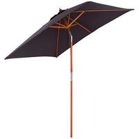 SONNENSCHIRM DE-11362 rechteckig, neigbar, Holz Dunkelgrau - Dunkelgrau, Holzwerkstoff (150/200cm) - ComfortXL