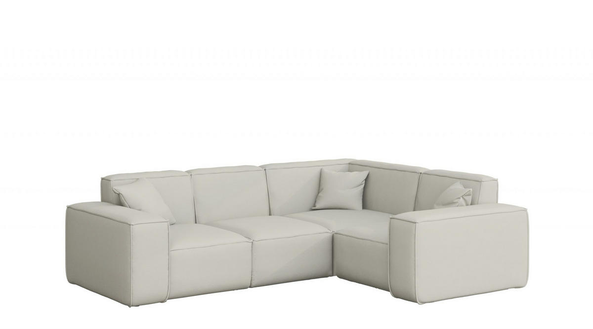 GARTENECKSOFA L-form MALIBU Stoff Odyssey Creme Rechts - Creme, Holz (246/73/181cm) - Kaiser Möbel