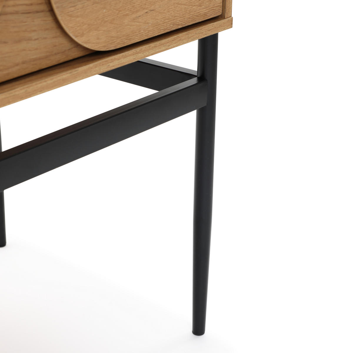 NACHTTISCH Holz mit Schublade, Metallbeinen, Holzoptik | B47.5 x T39 x H58 cm - Braun, Holzwerkstoff (47.5/58/39cm) - Hometopia