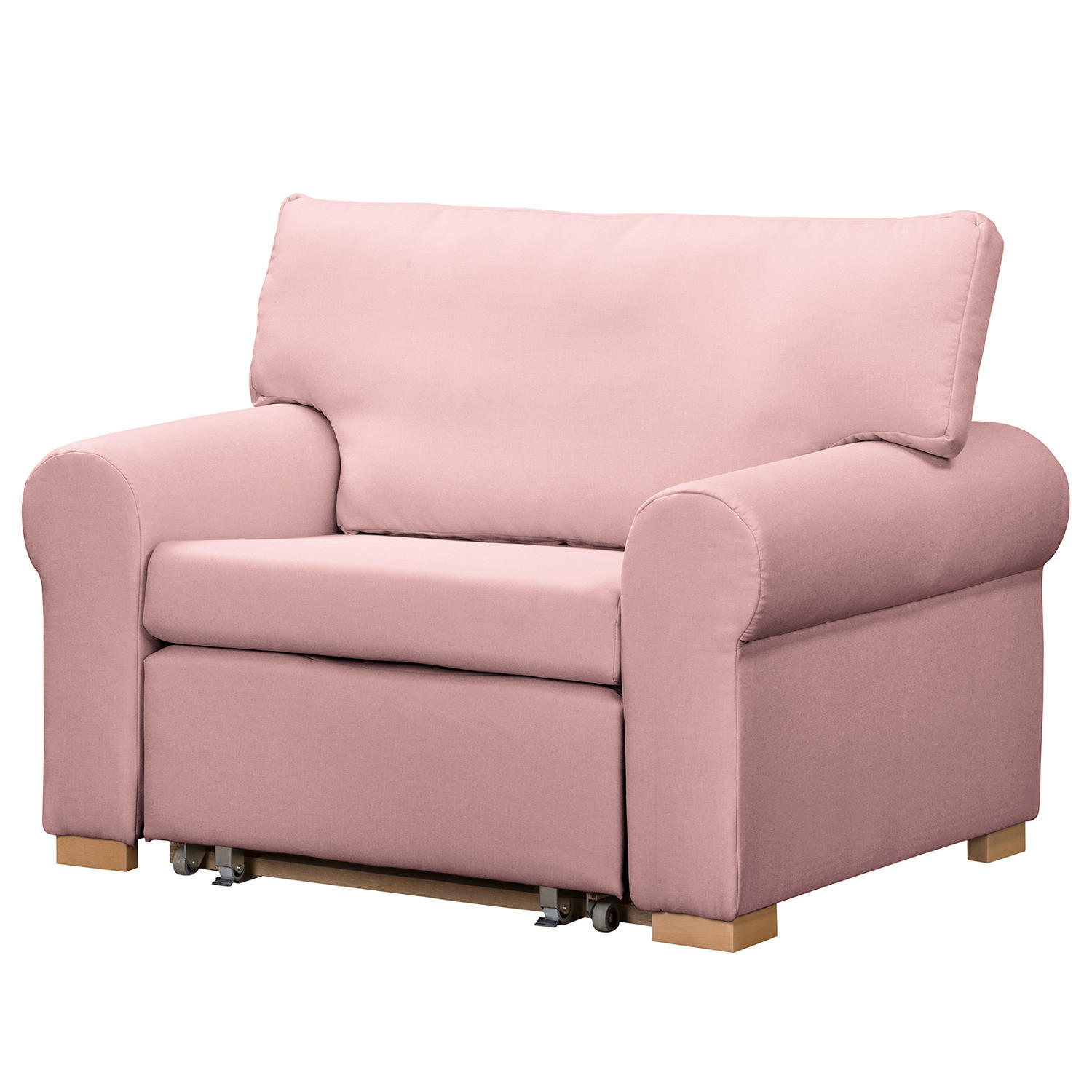 SCHLAFSOFA mit Husse - Buchefarben/Mauve, Buchenholz/Textil (125/90/90cm) - home24