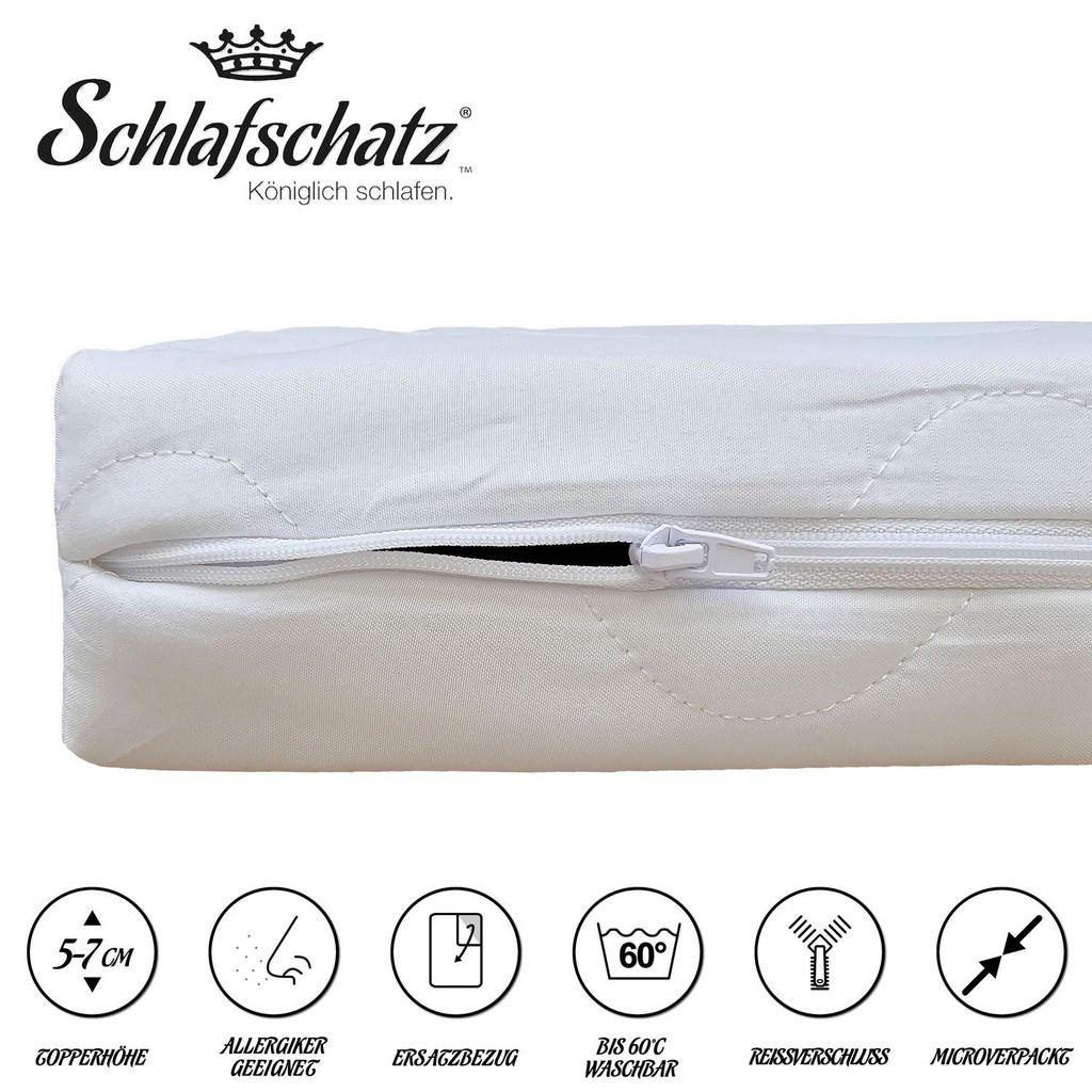 Thumbnail - Schlafschatz Topperbezug, Weiß, Textil, 90x200 cm, Oeko-Tex® Standard 100, Schlafzimmer, Matratzen Shop, Matratzenzubehö...