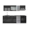 KÜCHENZEILE R-Line Anthrazit Hochglanz/Weiß 240 cm, AP Anthrazit - Anthrazit/Weiß, Holzwerkstoff (240/81.6/60cm) - Vicco