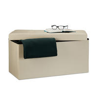 SITZBANK Stauraum - Creme, Holzwerkstoff/Kunststoff (38/38/76cm) - Relaxdays