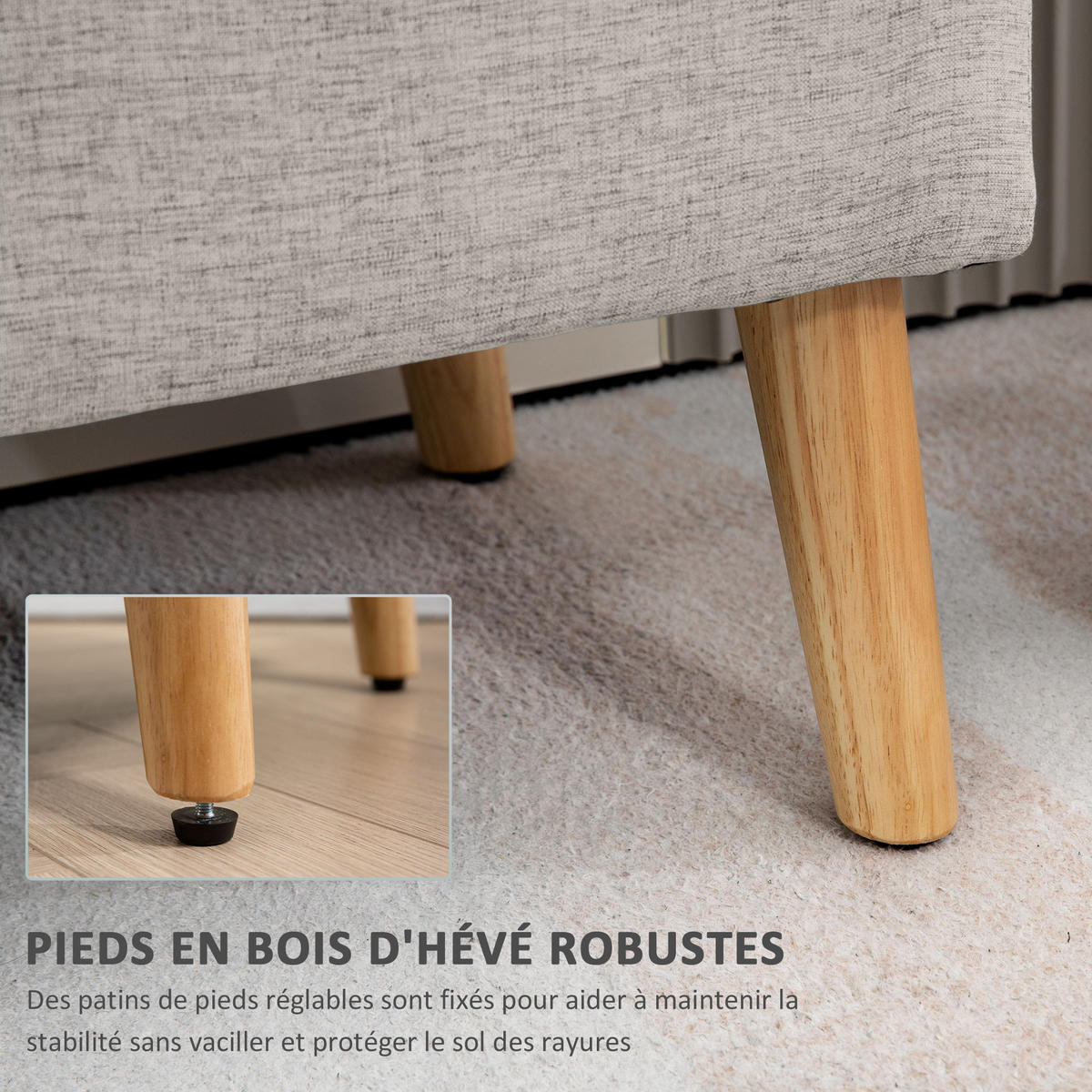 TRUHENBANK DE-16404 skandinavisch mit Stauraum Beige - Beige, Textil (110/45/39cm) - ComfortXL
