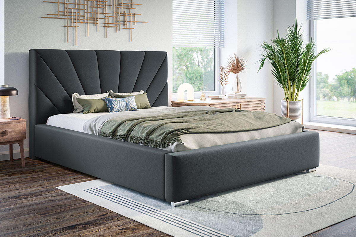 BETT Grafit BEN 9 180x200 cm - Graphitfarben, Textil (180/200cm) - Sepro Meble