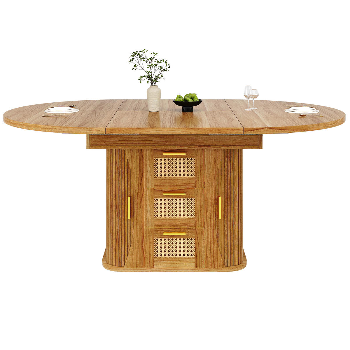 AUSZIEHTISCH Eichefarben 118-158/118/77,1 cm - Eichefarben, Holz (118/118/77.1cm) - PANGIVO