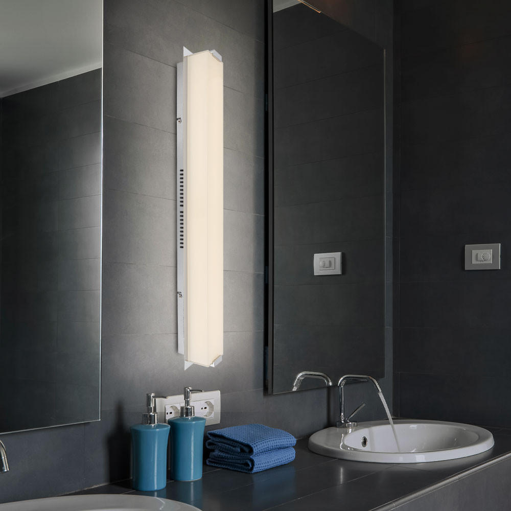 LED WANDLEUCHTE ABRUZZO Chrom Silber - Silberfarben, Glas (11/10/81cm) - Globo Lighting