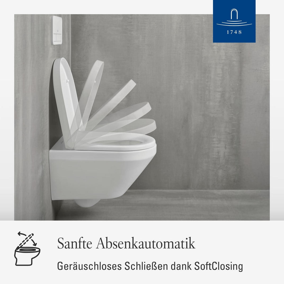 WC-SITZ Architectura weiß 445 x 374 x 59 mm - Weiß, Kunststoff (36.8/4.9/43.8cm) - Villeroy & Boch