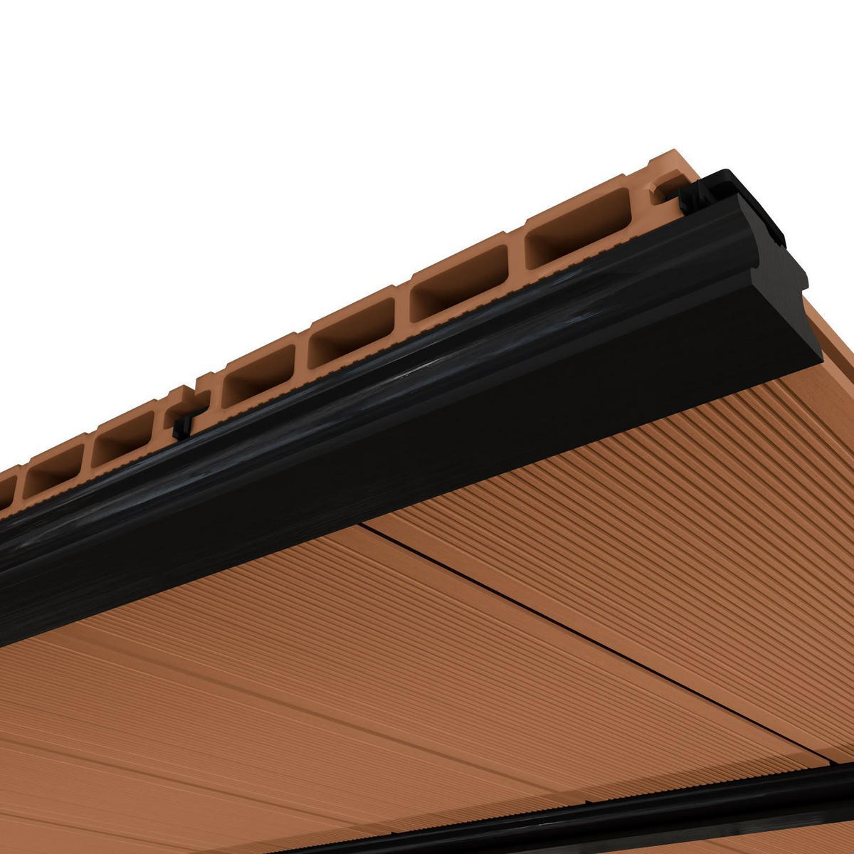 TERRASSENDIELEN WPC Teak 30 m² - Teakfarben, Kunststoff (220/14.6/2.5cm) - Juskys