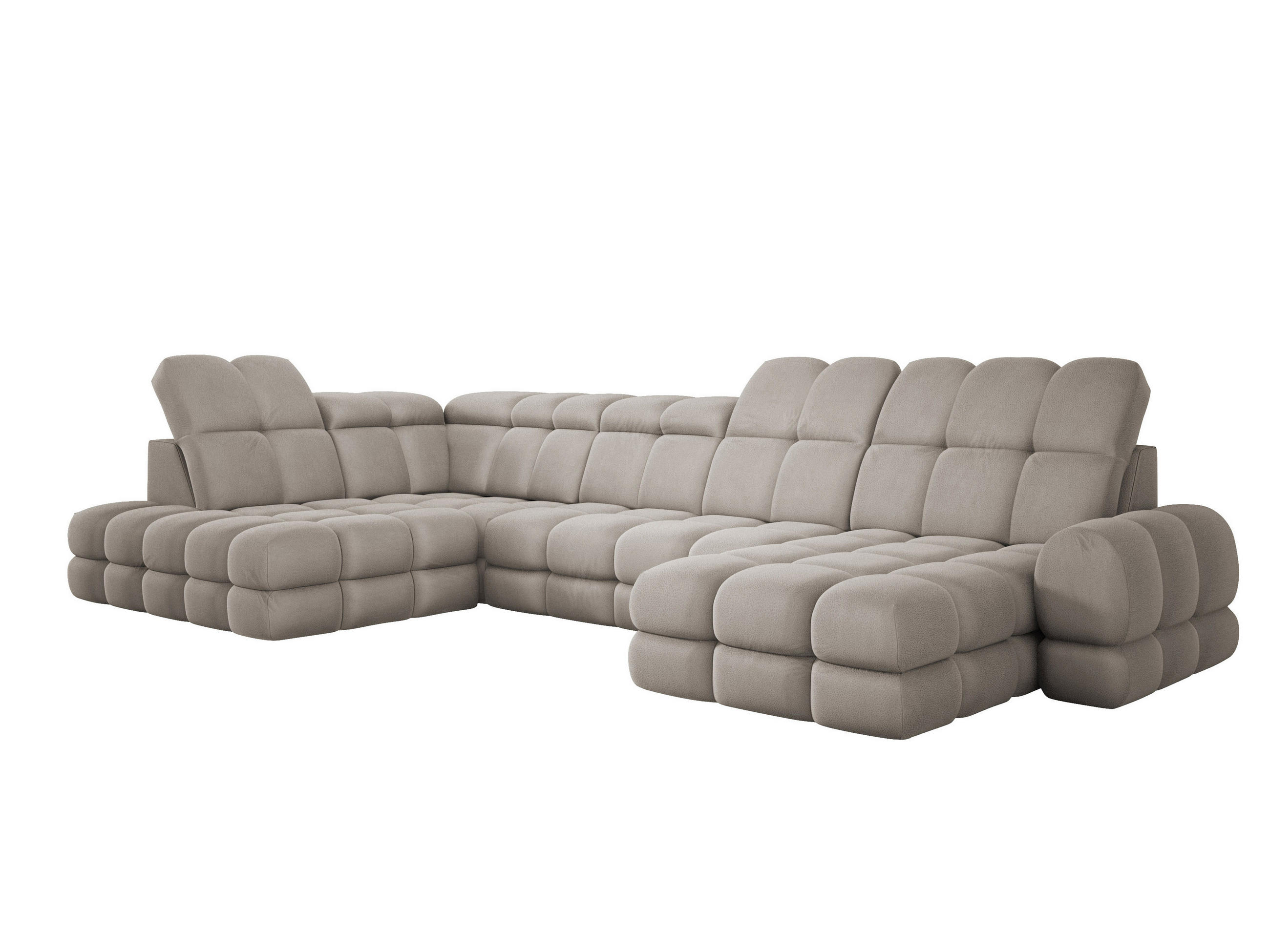 ECKSOFA TOLLO Solar-stoff U-form 400x217x105 cm cappuccino - Cappuccino, Holz/Textil (400/217cm) - DomoHome
