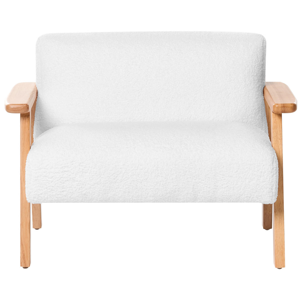 CANAPEA PENTRU COPII bouclé albă Lalmo - alb, material textil (74/54/48cm) - Beliani