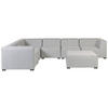 LOUNGE SET 7-Sitzer hellgrau linksseitig modular Arezzo - Hellgrau, Textil - Beliani
