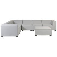 LOUNGE SET 7-Sitzer hellgrau linksseitig modular Arezzo - Hellgrau, Textil - Beliani