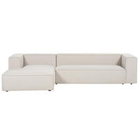 3-SITZER-ECKSOFA hellbeige linksseitig Vernon - Beige, Textil (330/178cm) - Beliani