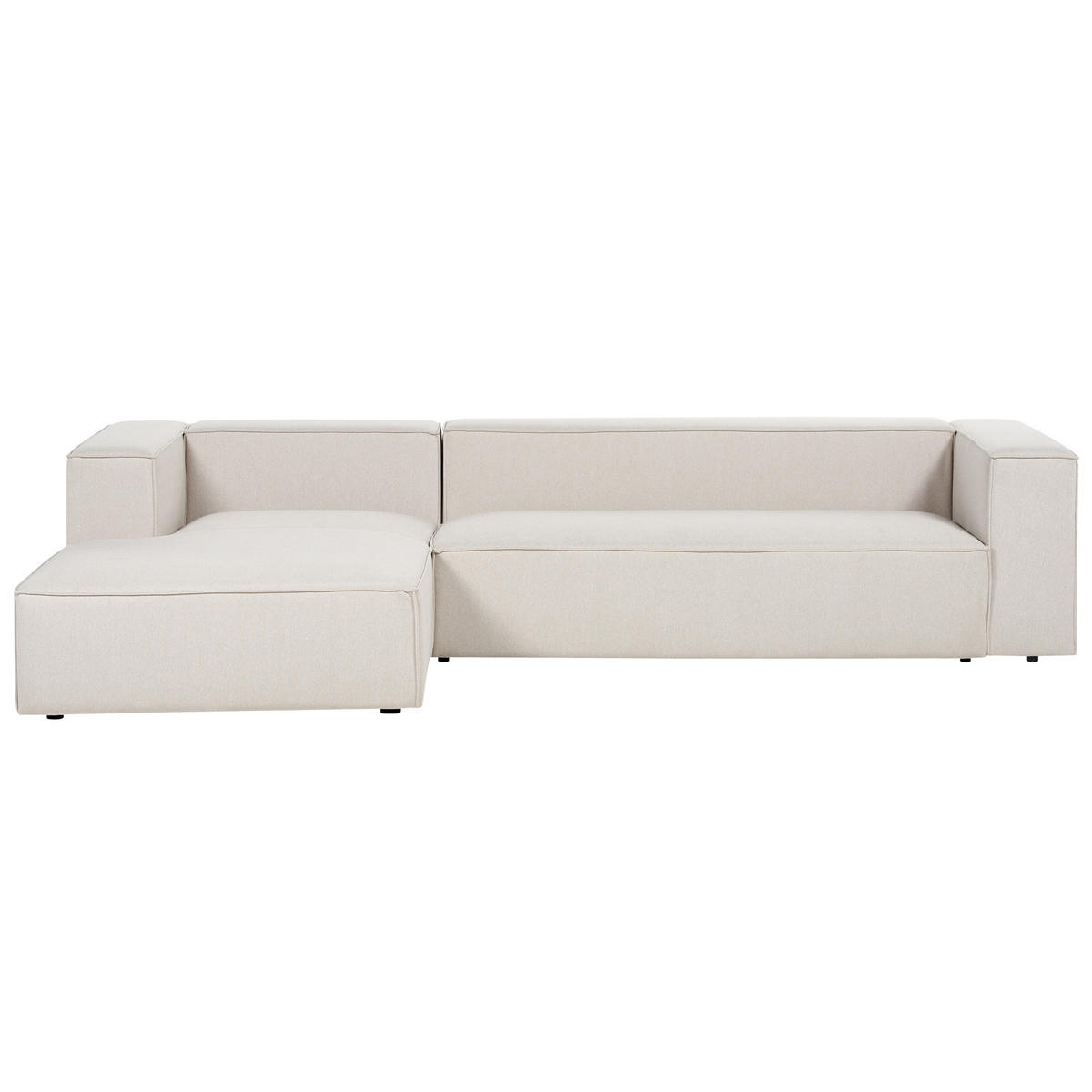 3-SITZER-ECKSOFA hellbeige linksseitig Vernon - Beige, Textil (330/178cm) - Beliani
