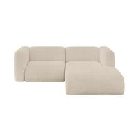 ECKSOFA Ottomane Rechts MIRA-L1 227x179x89 Beige Cord - Sandfarben/Beige, Holzwerkstoff/Kunststoff (227/179cm) - ALTDECOR