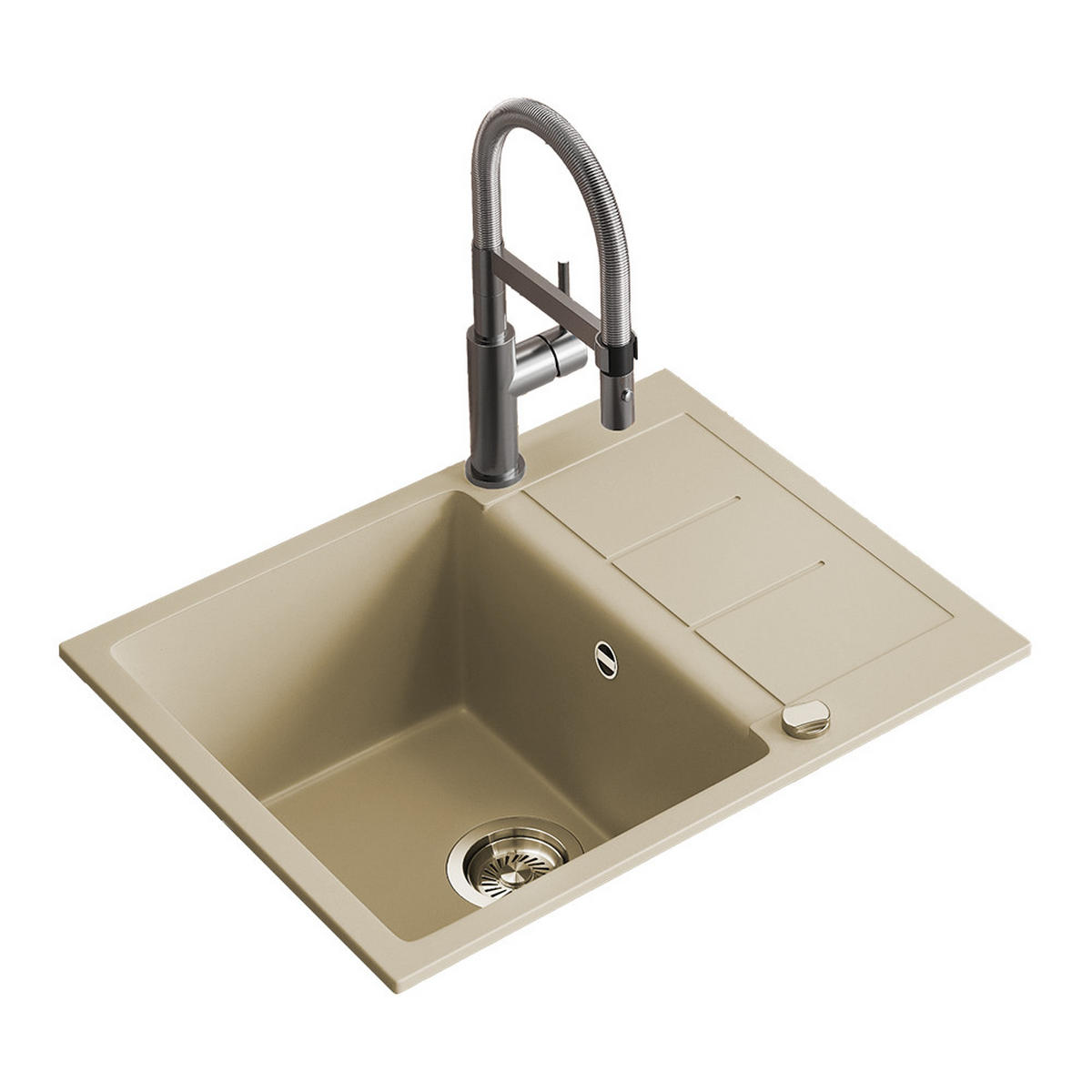 SPÜLBECKEN Rom Beige 62 x 50 cm - Beige, Keramik (62/20/50cm) - Bergstroem