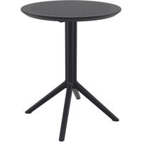 GARTENTISCH rund Kunststoff schwarz - Schwarz, Kunststoff (60/60/74cm) - CLP
