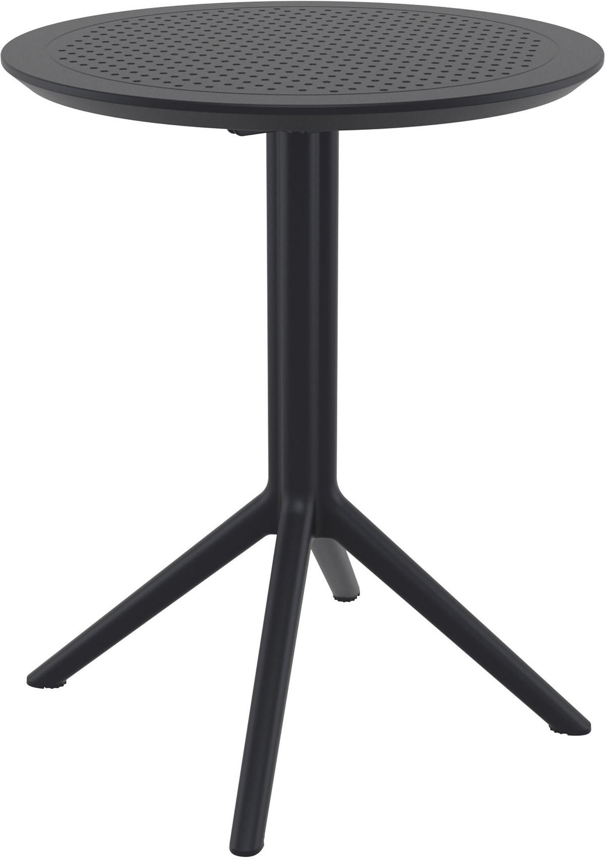 GARTENTISCH rund Kunststoff schwarz - Schwarz, Kunststoff (60/60/74cm) - CLP