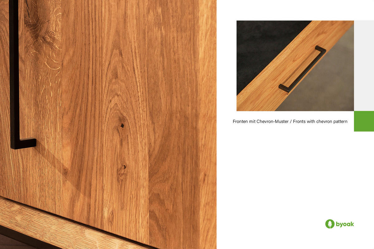 KOMMODE BREIT LEON Kernbuche - Kernbuche, Holz (144/65/45cm) - byoak