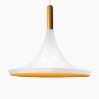 PENDELLEUCHTE Genisy 31/33 cm - Nussbaumfarben/Weiß, Holz/Metall (23/31/23cm) - Bamyum