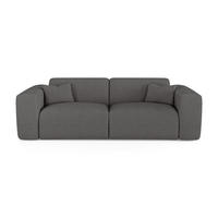 SCHLAFSOFA GERADE Bouclé-Stoff Graphitgrau 214cm - Graphitfarben/Grau, Textil (214/73/95cm) - Sia Home