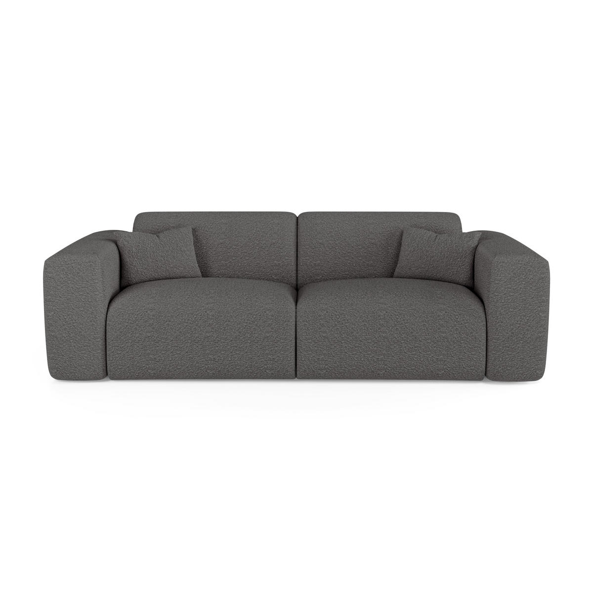 SCHLAFSOFA GERADE Bouclé-Stoff Graphitgrau 214cm - Graphitfarben/Grau, Textil (214/73/95cm) - Sia Home