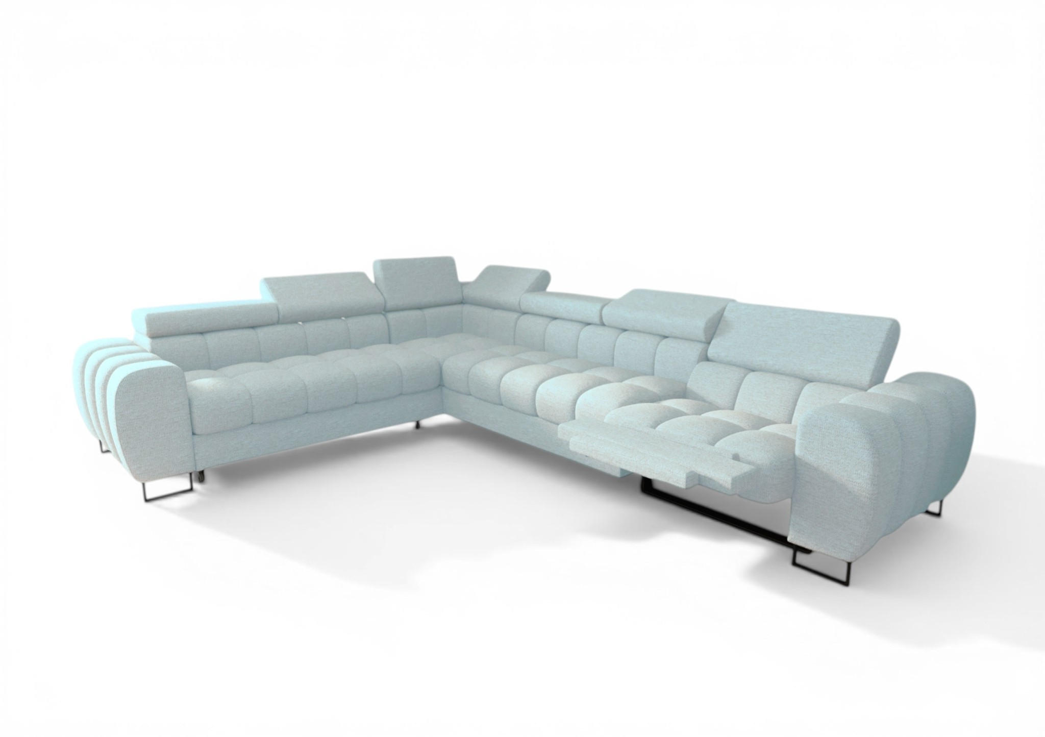 Fun Möbel Ecksofa Hellblau 330x260 cm
