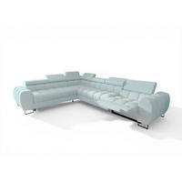 ECKSOFA Bastien Relax - Hellblau, Holzwerkstoff/Textil (260/330cm) - Fun Möbel