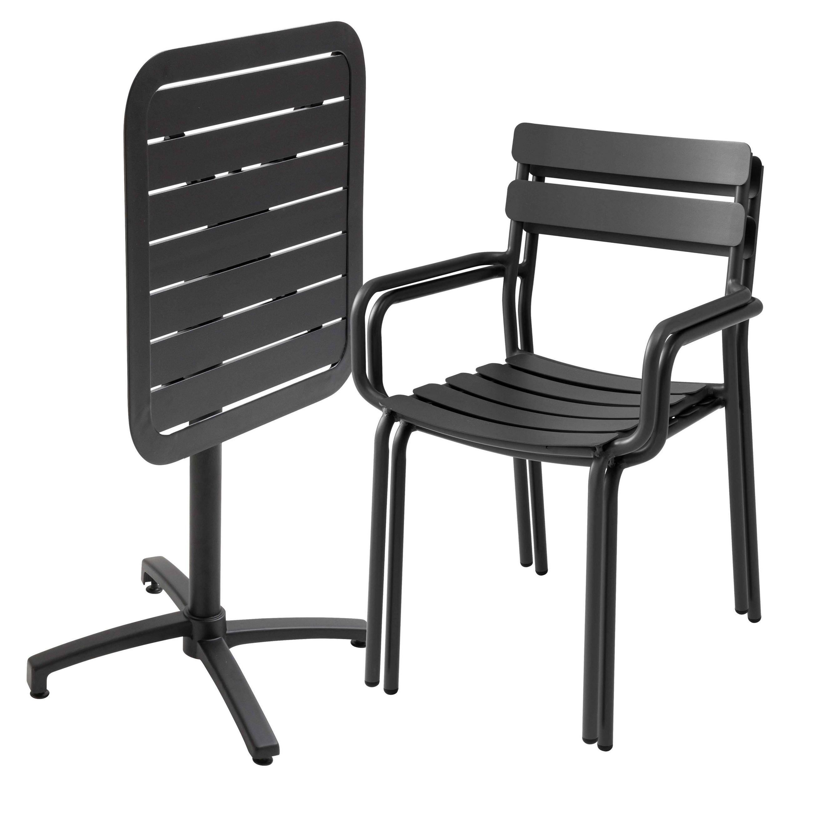 GARTENSET 3-tlg., Schwarz - Schwarz, Metall - Oviala