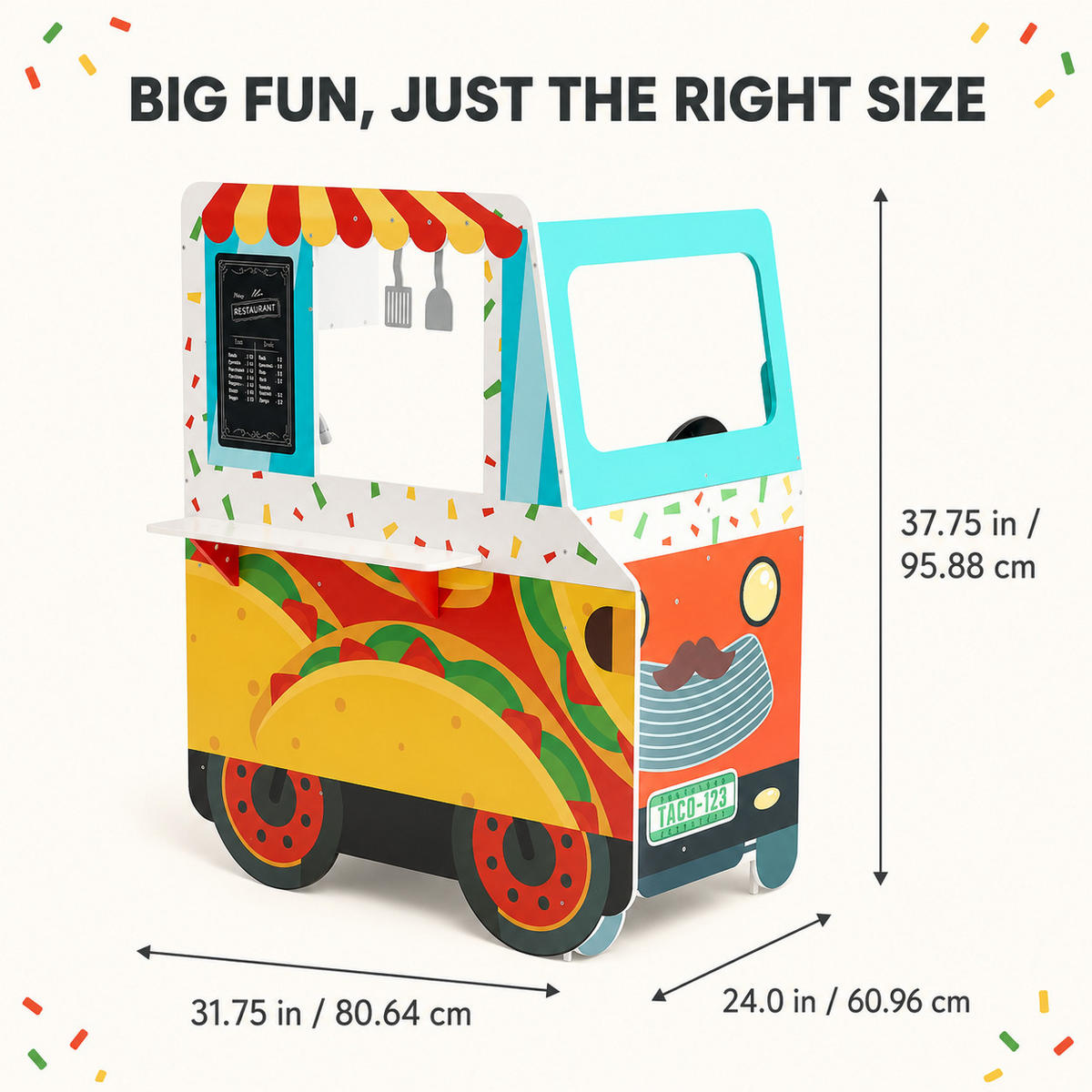 TACO-TRUCK Spielset, Mehrfarbig, 96cm - Multicolor, Holz (81/96/61cm) - Teamson Kids