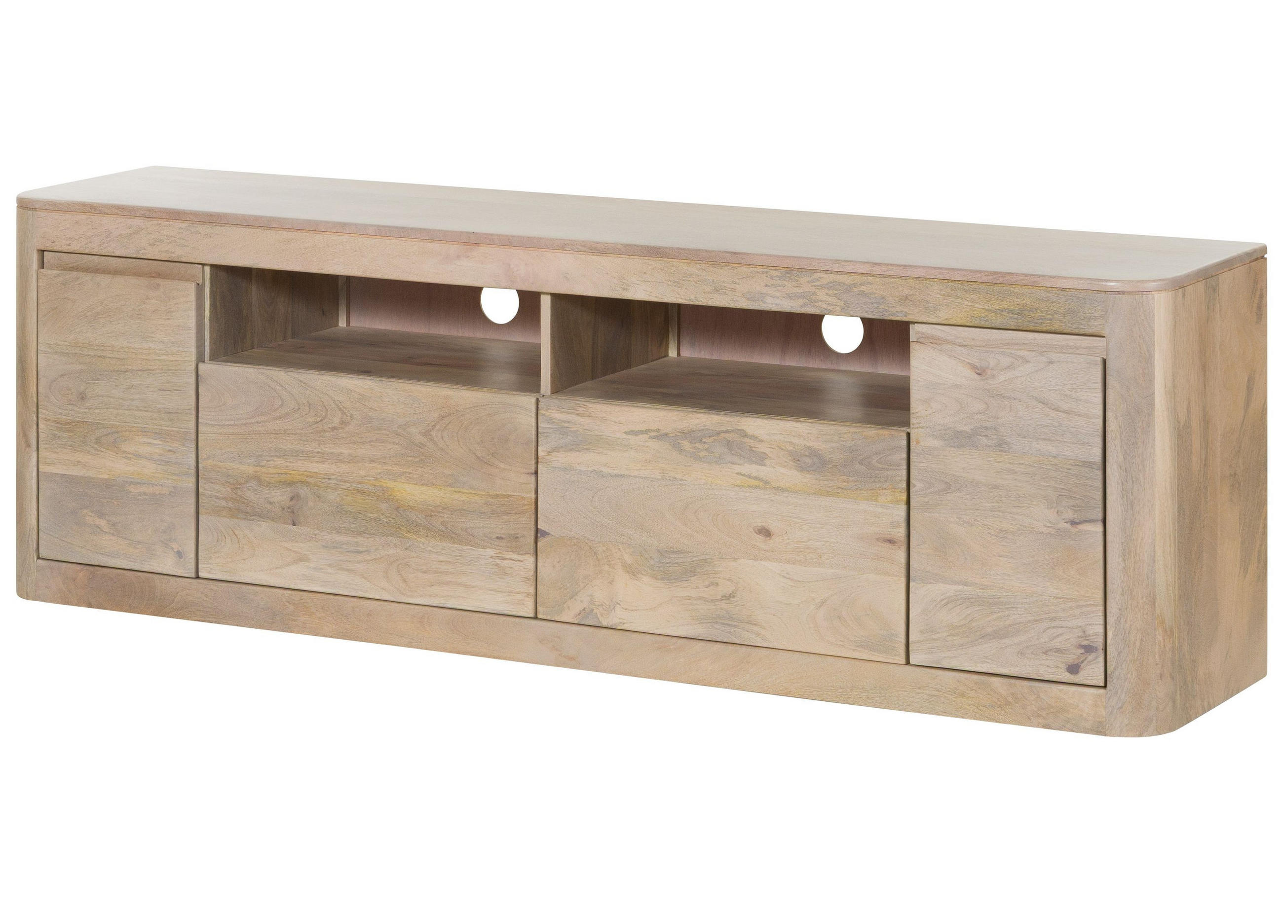 TV-BOARD Mango 178x40x58 weiß lackiert TORONTO #321 - Weiß, Holz (178/58/40cm) - Massivmoebel24