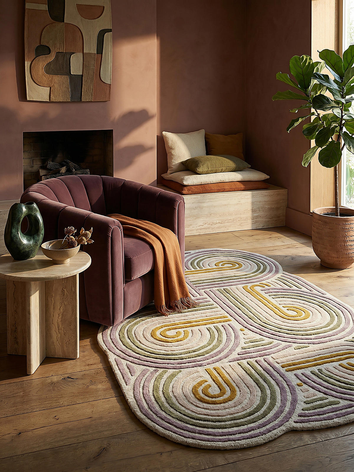 WOLLTEPPICH SOAR, abstrakt, Grün, 160 x 230 cm - Beige, Textil (230/160cm) - KADIMA DESIGN