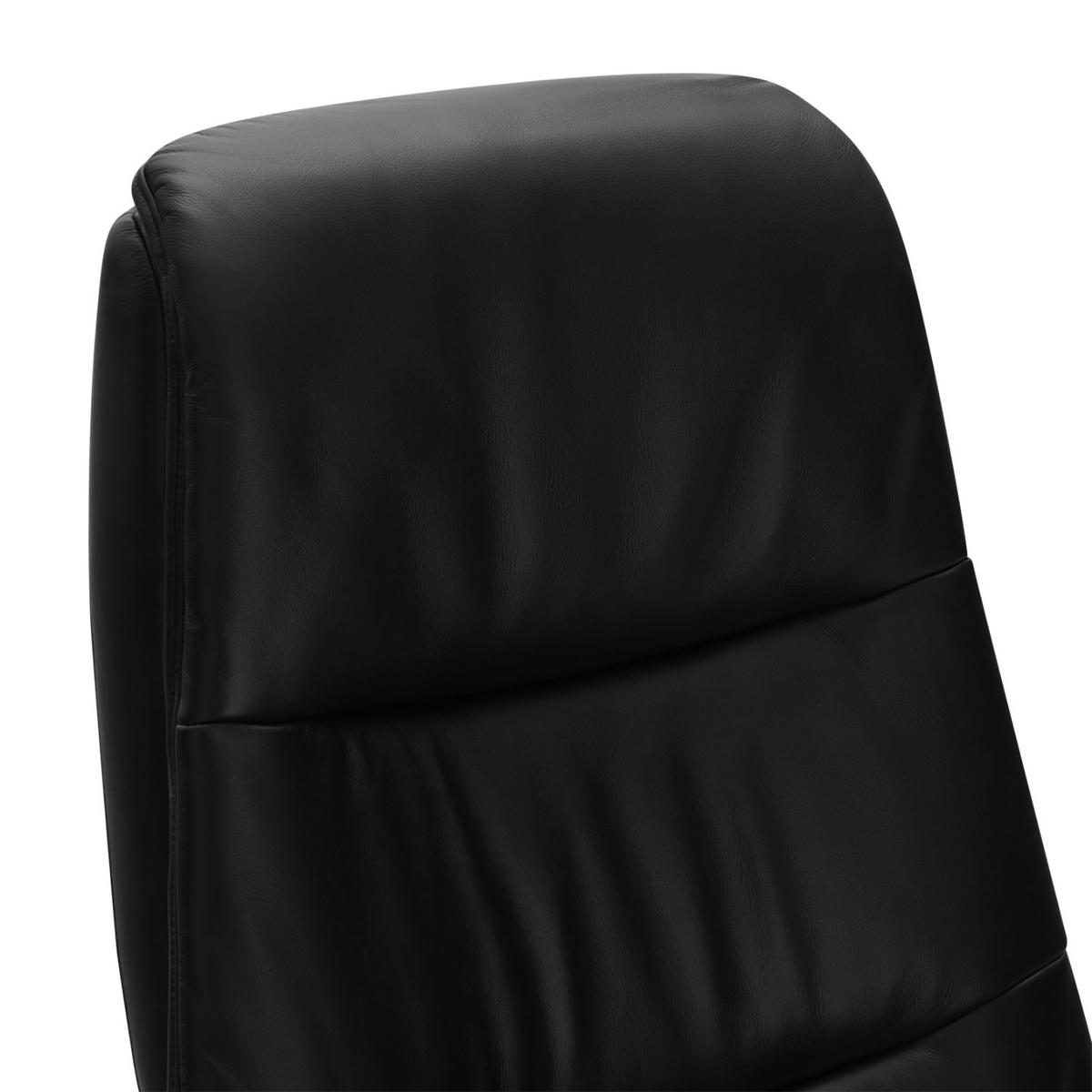 RELAXSESSEL Echtleder Schwarz - Schwarz, Leder/Metall (90/114/79cm) - Furnhouse