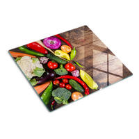 GLASPLATTE 60x52 cm Gemüse - Multicolor, Glas (60/0.4/52cm) - TULUP