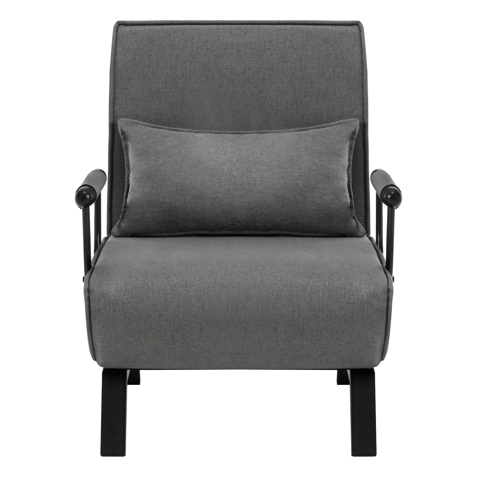 SCHLAFSESSEL 3-in-1, 5-fach verstellbar, DE-42146, Grau - Grau, Metall (75/78/65cm) - ComfortXL