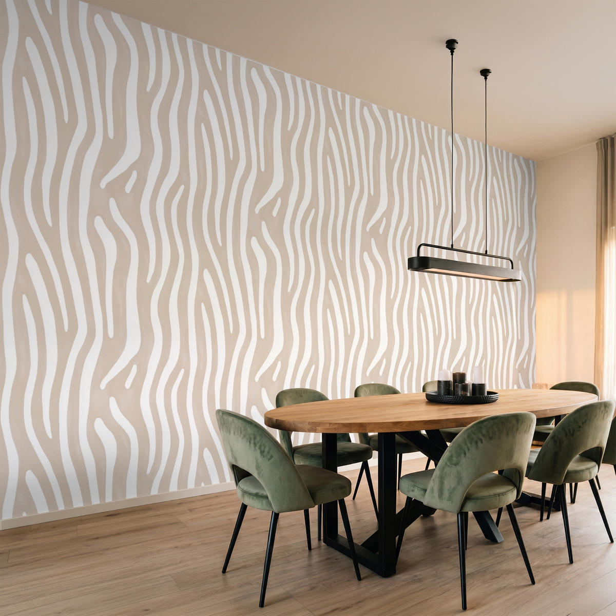 TAPETE - Abstrakt - Zebra - Beige - 500x240 cm - Beige, Papier (500/240cm) - OnlyWow