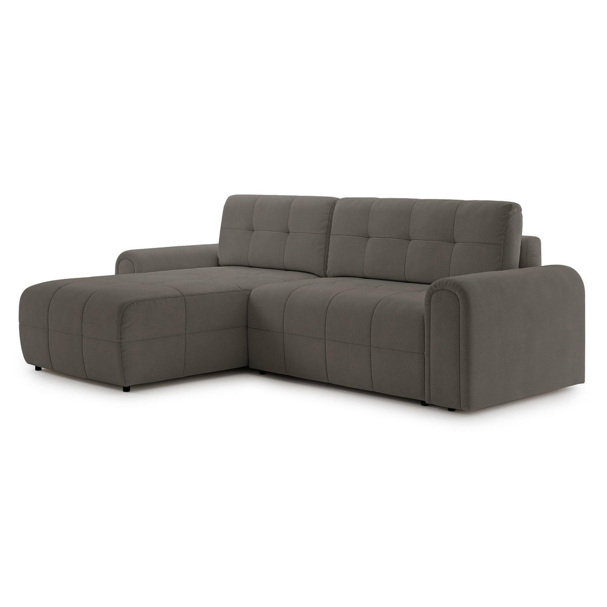 ECKSOFA Simolla Taupe links - Graubraun/Schwarz, Kunststoff/Textil (268/180cm) - Selsey