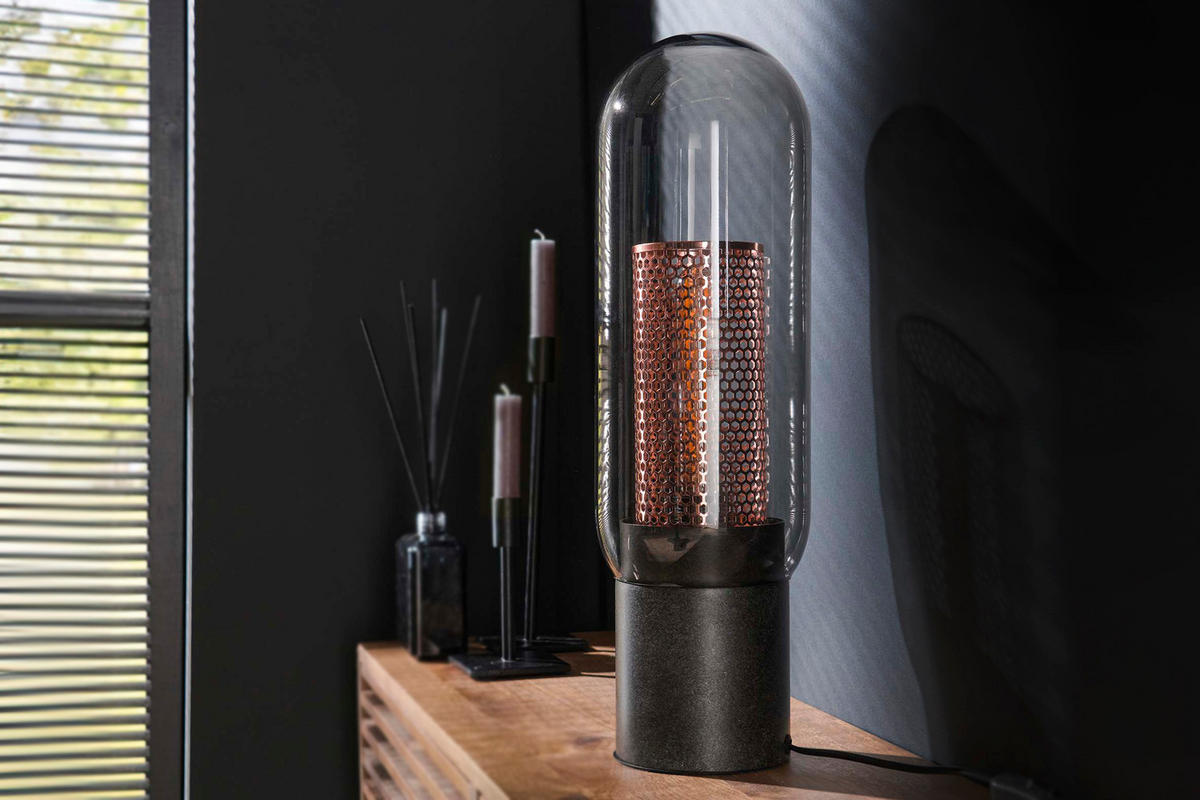 TISCHLAMPE TRIEST Schwarz Glas - Schwarz, Glas (15/15/50cm) - KAWOLA