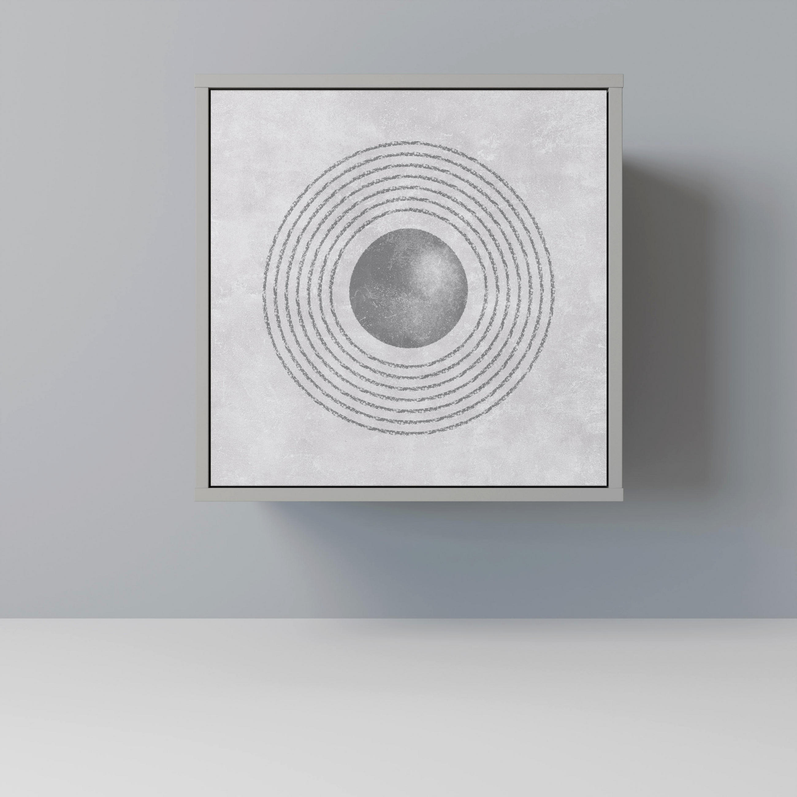 SIDEBOARD SOLID CIRCLES, Grau, 57,5x42x57,5 cm, Ohne Füße - Multicolor/Grau, Holzwerkstoff (57.5/57.5/42cm) - SpaceRebels