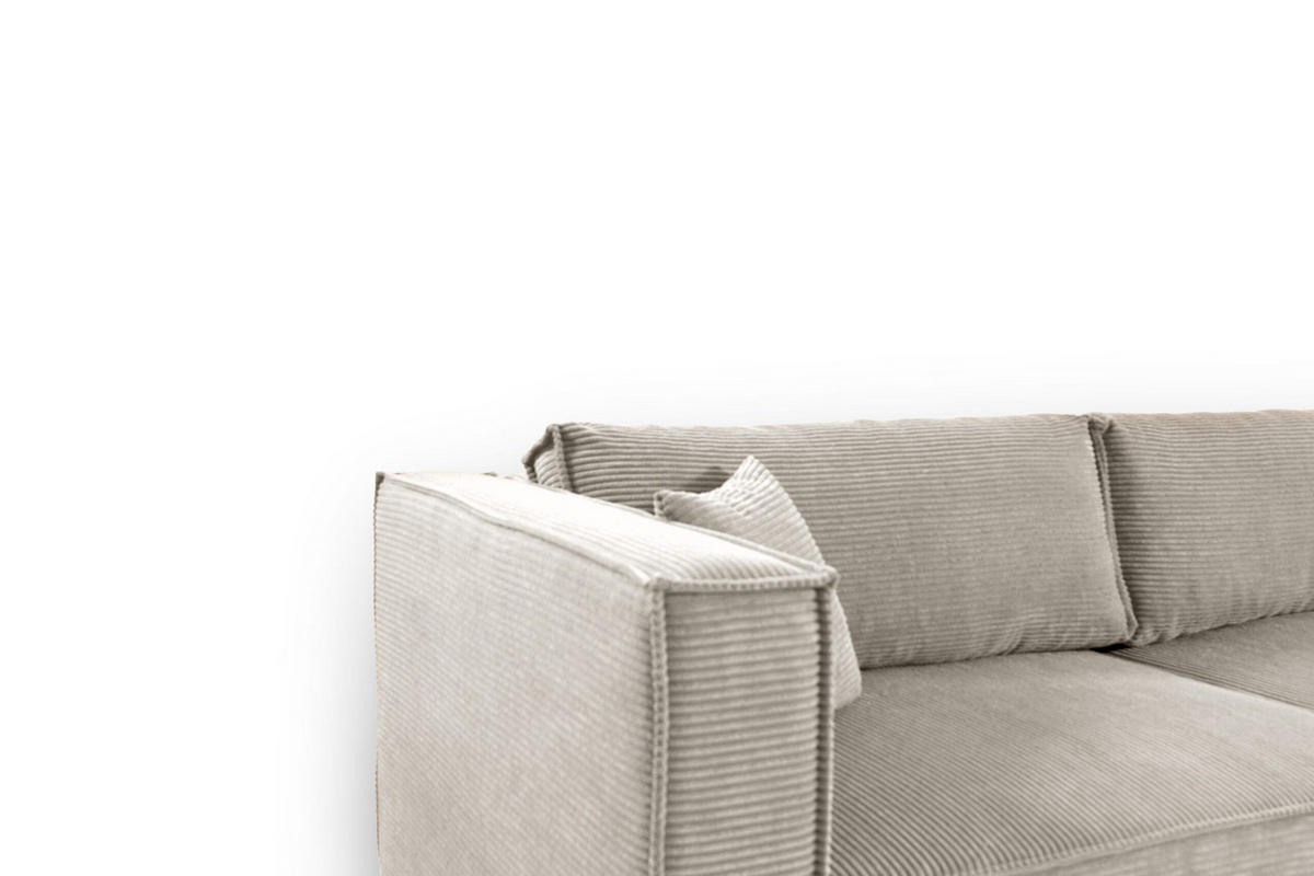 ECKSOFA mit Schlaffunktion Cord Beige - Beige, Textil (245/148cm) - Furnisell