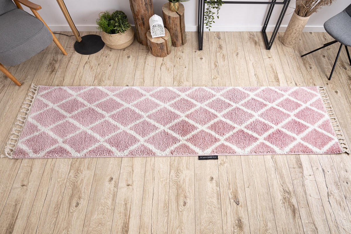 TEPPICH Berber 60/200 cm - Pink, Textil (60/200cm) - rugsX