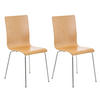 BESUCHERSTUHL 2er Set Holz natura - Naturfarben, Holz/Metall (43/87/47cm) - CLP