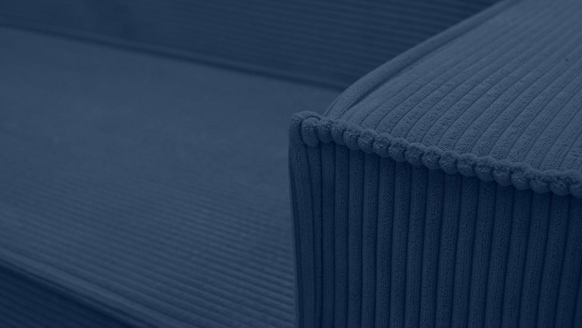WOHNLANDSCHAFT Lovere U Blau 314/217/90 cm – mit Schlaffunktion und Bettkasten - Blau/Silberfarben, Textil/Metall (314/90/217cm) - AX Living