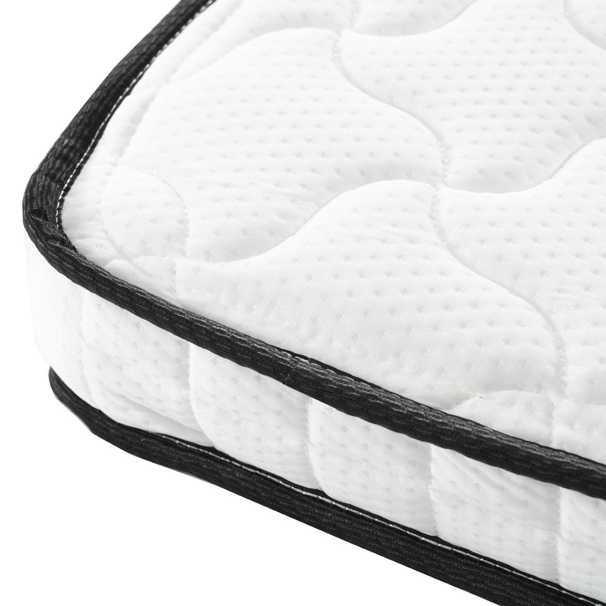 HOCHBETT 90/200 cm mit LED-Leuchten und Schreibtisch in Weiß mit Matratze - Weiß, Metall (90/200cm) - OKWISH